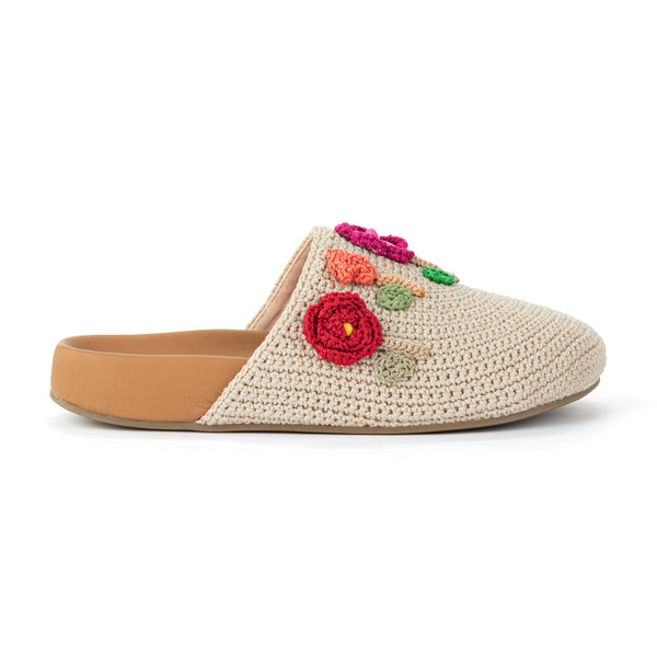 Sakroots Bolinas Clog Flower Ecru