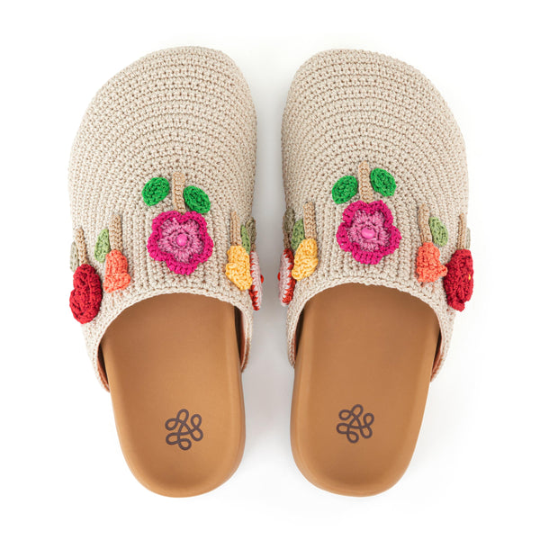 sakroots Bolinas Clog Flower Ecru