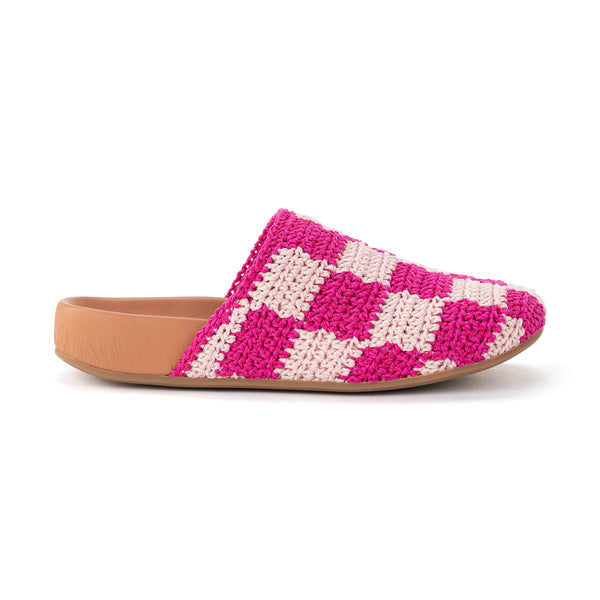 Sakroots Bolinas Clog - Kids Pink Check
