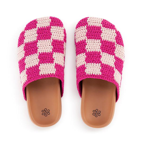 sakroots Bolinas Clog - Kids Pink Check