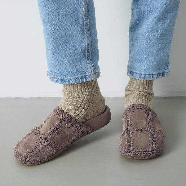 Sakroots Bolinas Clog Mushroom Suede Patch