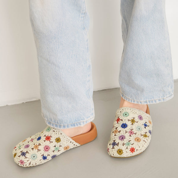 Sakroots Bolinas Clog Natural Multi Flowers