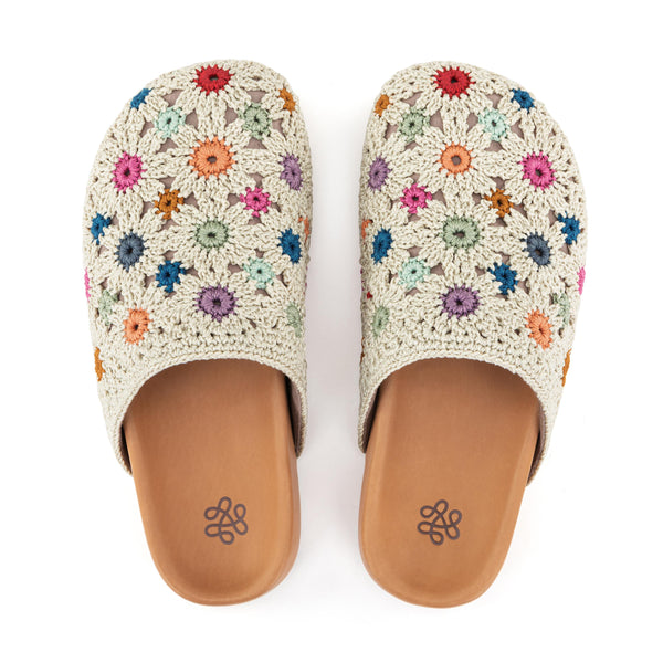 sakroots Bolinas Clog Natural Multi Flowers