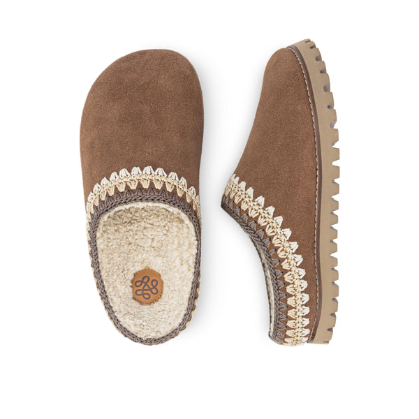 Sakroots Bolinas Everyday Clog Tobacco Shearling