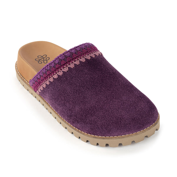 Sakroots Bolinas Lug Sole Clog Aubergine Seminyak