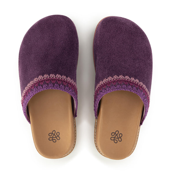 sakroots Bolinas Lug Sole Clog Aubergine Seminyak
