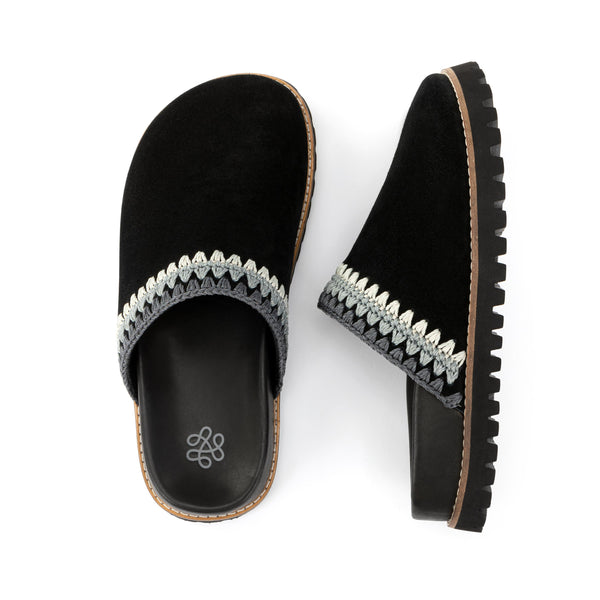 Sakroots Bolinas Lug Sole Clog Black Seminyak
