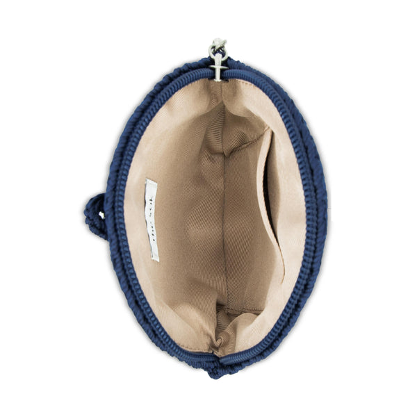 Sakroots Circle Coin Pouch Denim Maritime Heart