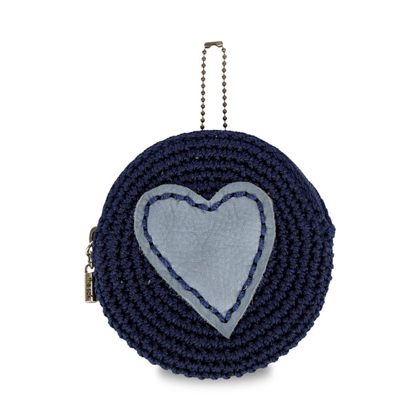sakroots Circle Coin Pouch Denim Maritime Heart