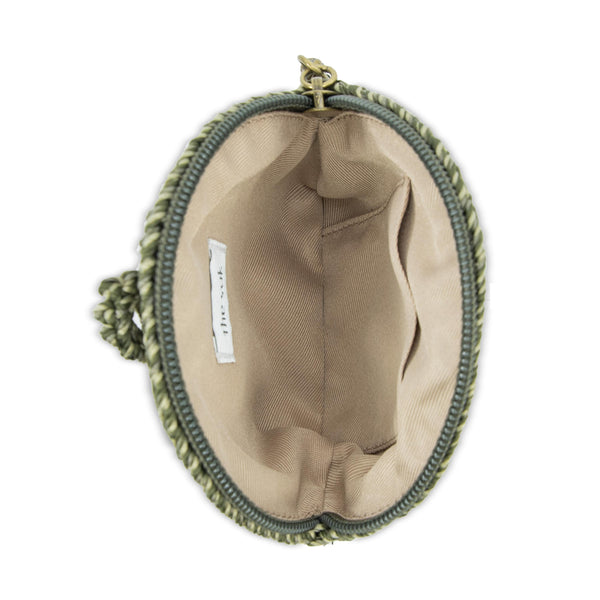 Sakroots Circle Coin Pouch Moss Static Suede Heart