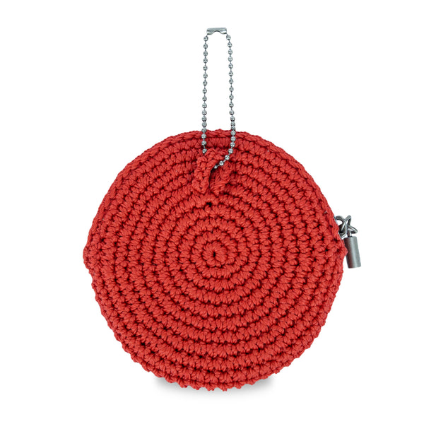 Sakroots Circle Coin Pouch Scarlet Rosewood Heart