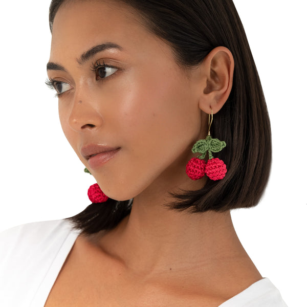 Sakroots Cyrus Charm Earrings Cherry