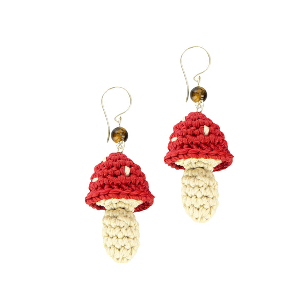 sakroots Cyrus Charm Earrings Red Mushroom