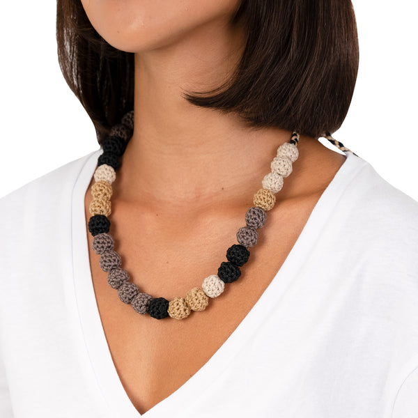 Sakroots Drea Crochet Bead Necklace Black Multi