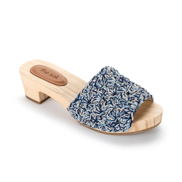 Sakroots Ella Clog Sandal Blue Static Shell