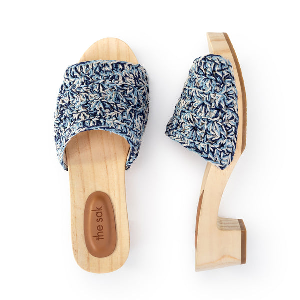 Sakroots Ella Clog Sandal Blue Static Shell