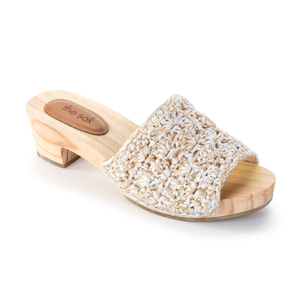 Sakroots Ella Clog Sandal Natural Static Shell