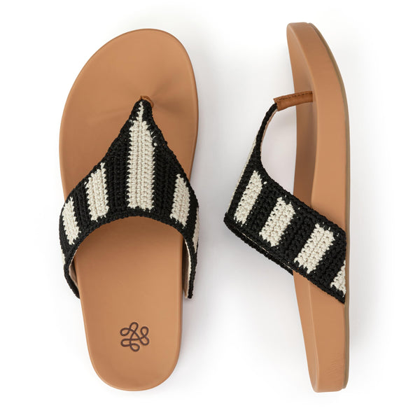 Sakroots Everly Sandal Black Stripe