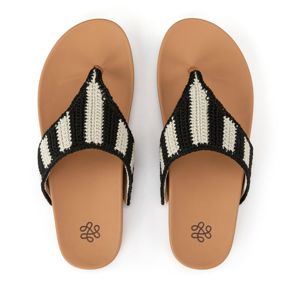 sakroots Everly Sandal Black Stripe