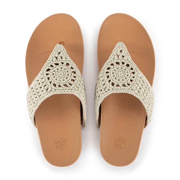 sakroots Everly Sandal Natural Medallion
