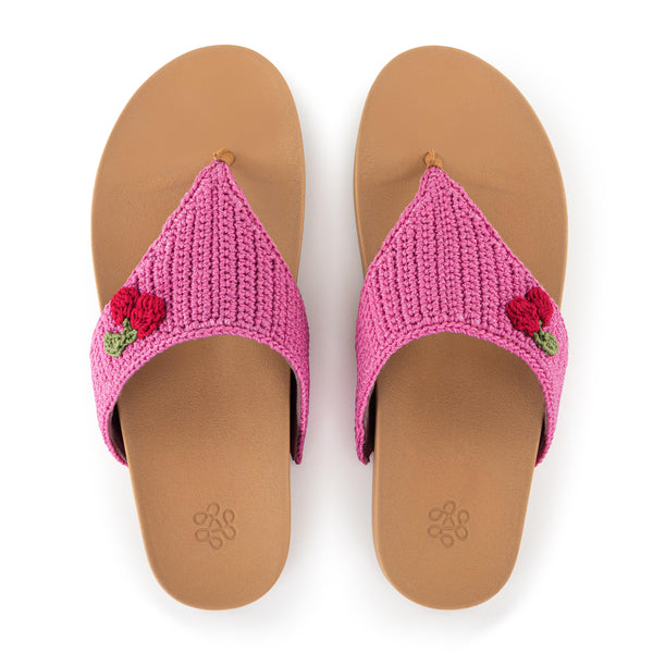 sakroots Everly Sandal Pink Cherries