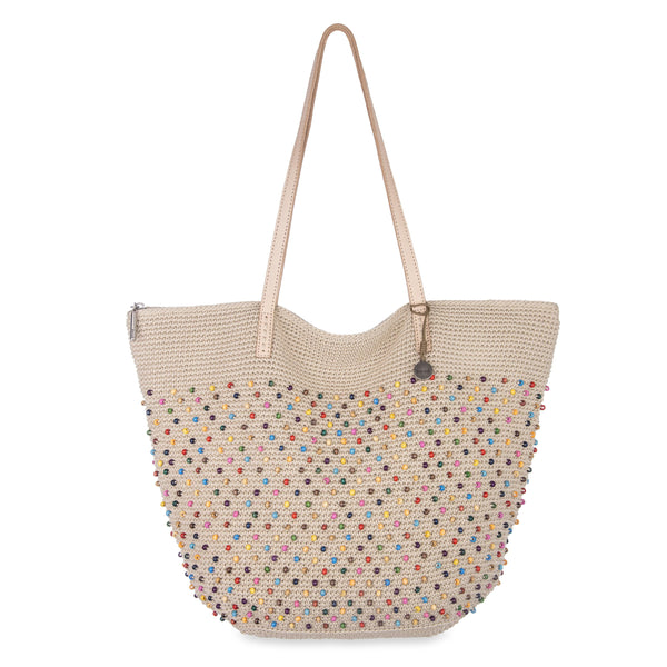 sakroots Faye Large Tote Ecru Multi Beads