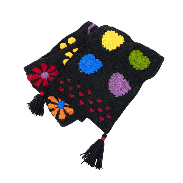 Sakroots Haven Cozy Scarf Black Peace And Love