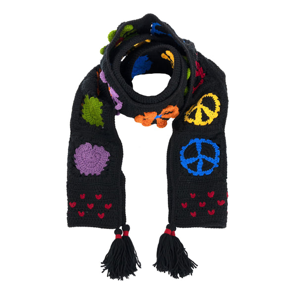 sakroots Haven Cozy Scarf Black Peace And Love