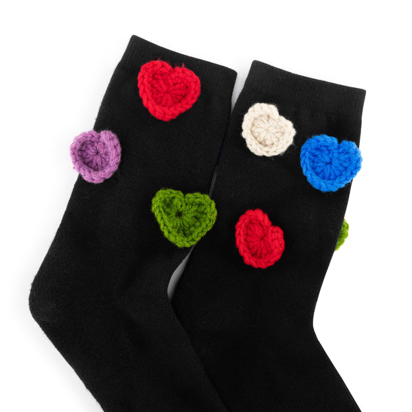 Sakroots Haven Trouser Socks Black Hearts