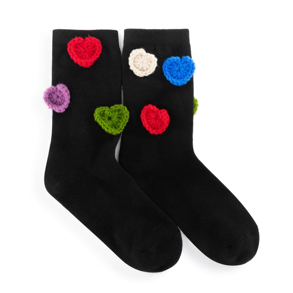 sakroots Haven Trouser Socks Black Hearts