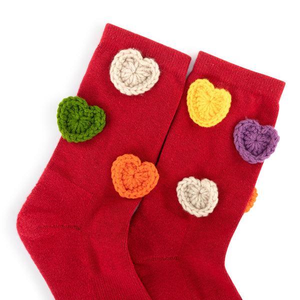 Sakroots Haven Trouser Socks Red Hearts