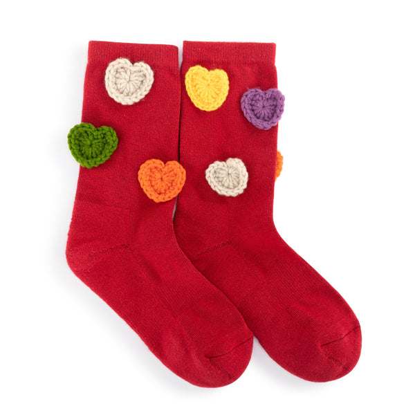 sakroots Haven Trouser Socks Red Hearts