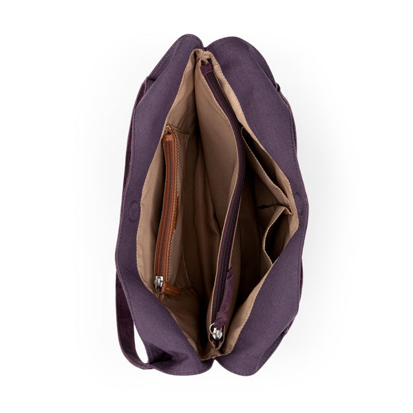 Sakroots Huntley Hobo Aubergine Suede