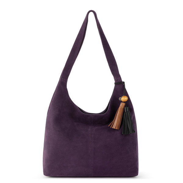 sakroots Huntley Hobo Aubergine Suede