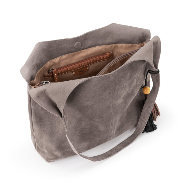 Sakroots Huntley Hobo Mushroom Suede