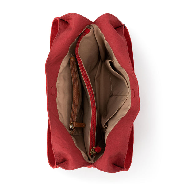 Sakroots Huntley Hobo Scarlet Suede
