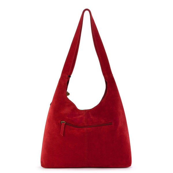 Sakroots Huntley Hobo Scarlet Suede