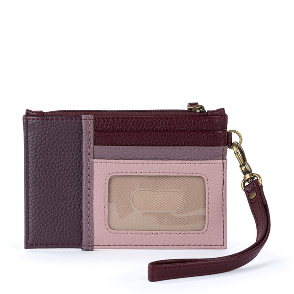 Sakroots Iris Card Wristlet Black Cherry Block