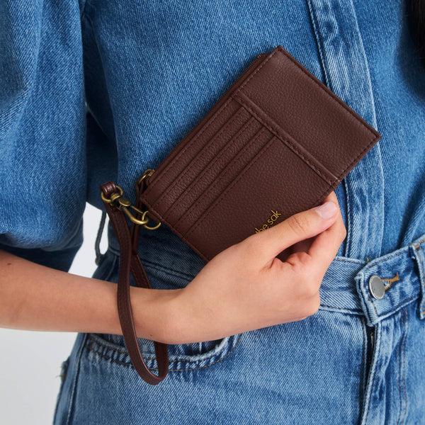 Sakroots Iris Card Wristlet Mahogany