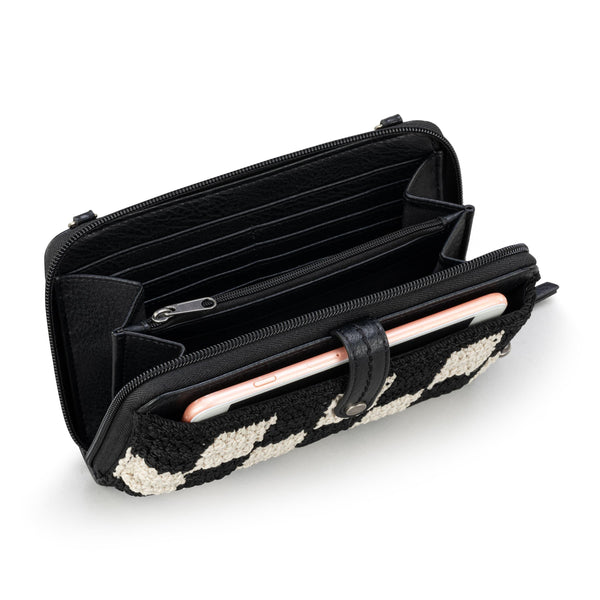 Sakroots Iris Smartphone Wallet Black Check