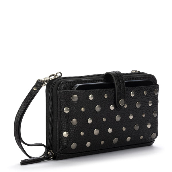 Sakroots Iris Smartphone Wallet Black Silver Stud