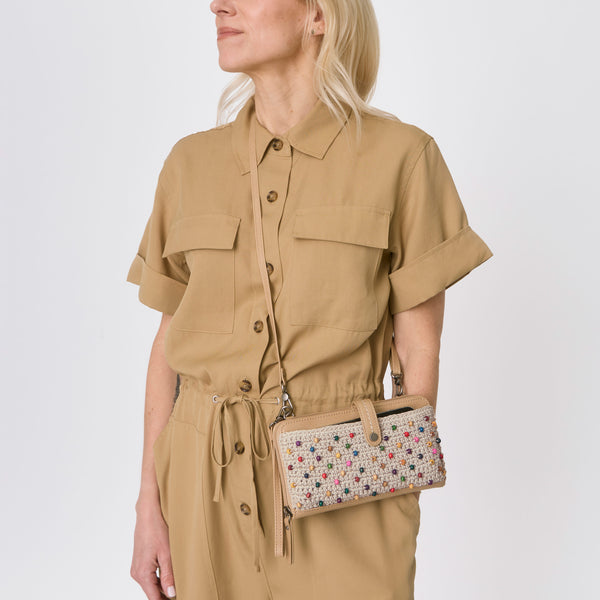 Sakroots Iris Smartphone Wallet Ecru Multi Beads