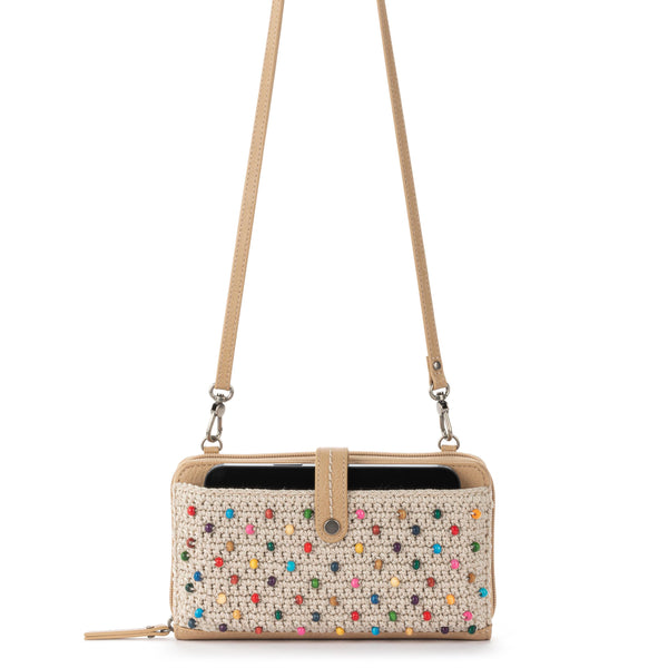 Sakroots Iris Smartphone Wallet Ecru Multi Beads