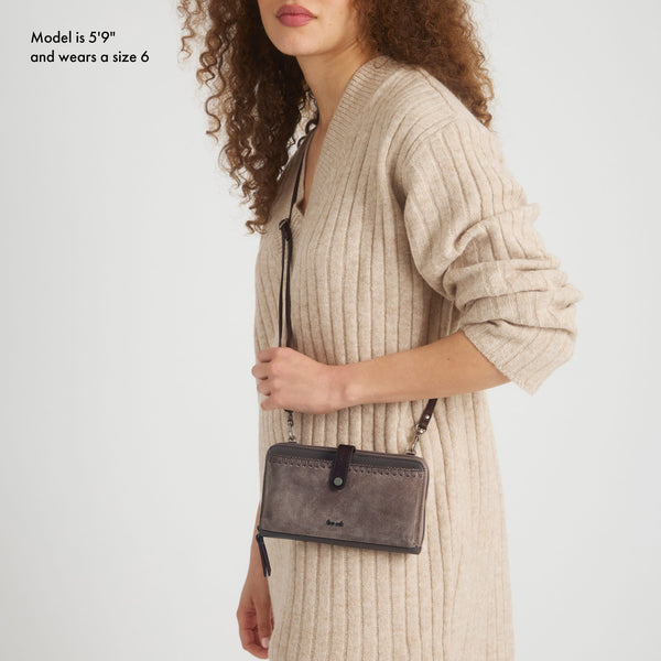 Sakroots Iris Smartphone Wallet Mushroom Suede