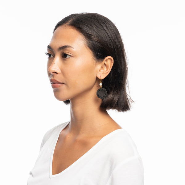 Sakroots Jasper Disc Earrings Black