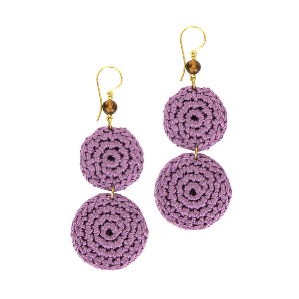 sakroots Jasper Double Disc Earrings Heather