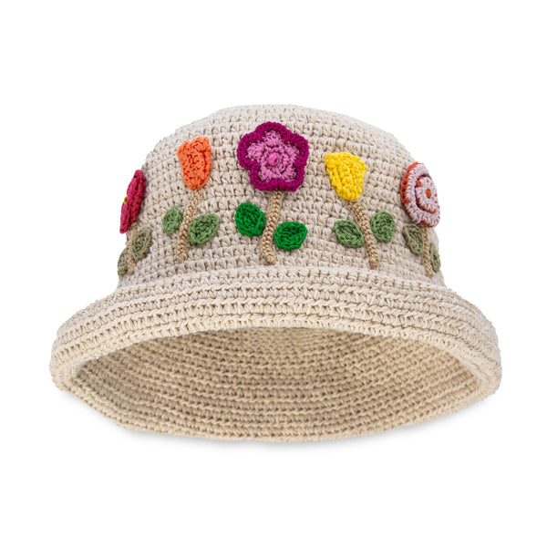Sakroots Lanie Bucket Hat Flower Ecru