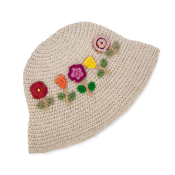 Sakroots Lanie Bucket Hat Flower Ecru