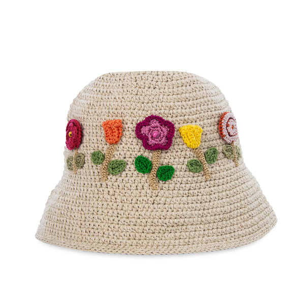 sakroots Lanie Bucket Hat Flower Ecru