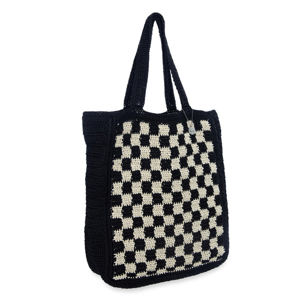 Sakroots Lanie Market Tote Black Check